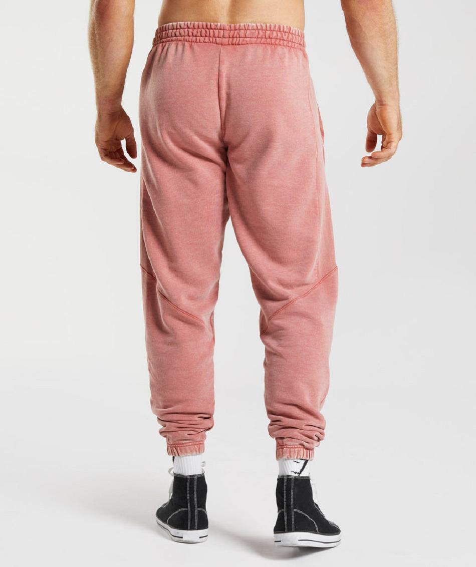 Spodnie Do Biegania Męskie Gymshark Power Washed Różowe Brązowe | PL 3312JPQ